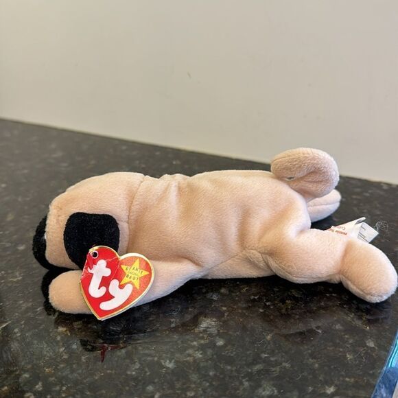 Ty Beanie Baby Pug "Pugsly" W/ Tags 8" Long 1996 * SKU 29, 67 - Picture 3 of 10
